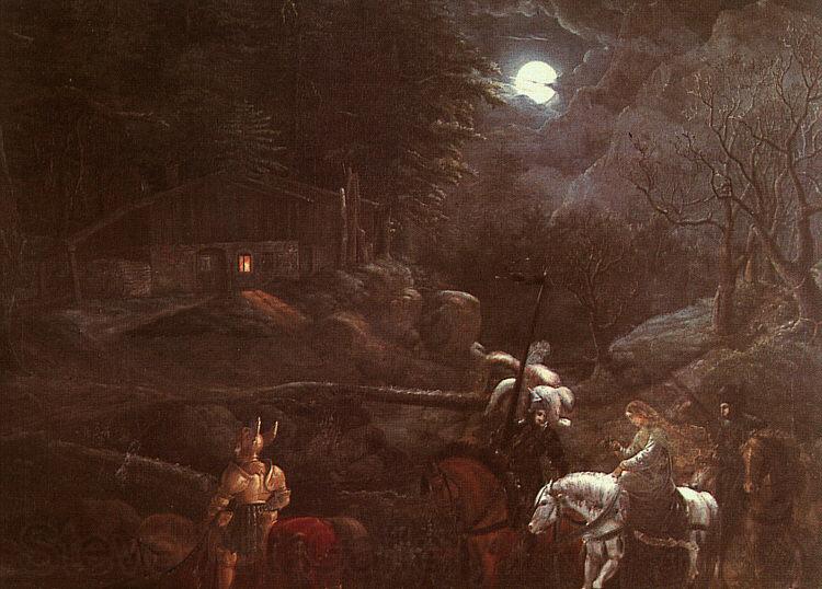 Franz Pforr Knights Before a Charcoal Burner's Hut Spain oil painting art